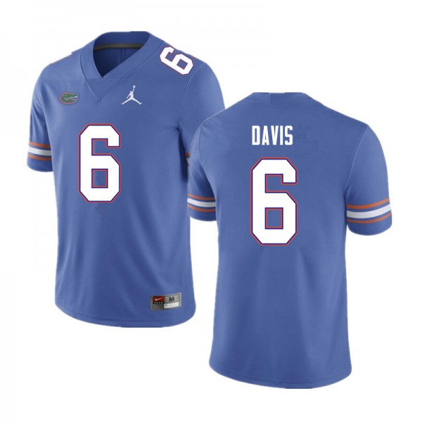 Men #6 Shawn Davis Florida Gators College Football Jerseys Blue
